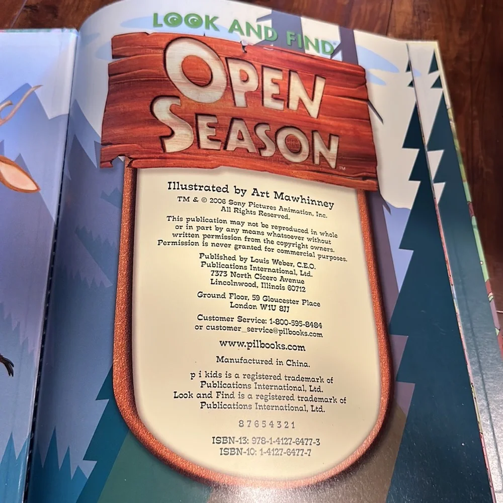 Rare Open Season Look and Find Hardcover Book 2006 Sony Boog Elliot HTF